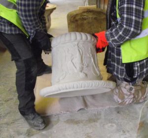 Chilstone staff Producing a replica of florence nightingale garden urn in cast stone