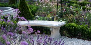 Stone engraved bench is part of new platinum range to celebrate the Queen's jubilee as well as 70 years in business for this stone garden ornament manufacturer